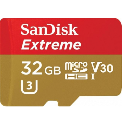 Karta pamięci SANDISK EXTREME microSDHC 32 GB 100/60 MB/s A1 C10 V30 UHS-I U3 Mobile