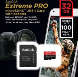 Karta pamięci SanDisk EXTREME PRO microSDHC 32GB 100/90 MB/s A1 C10 V30 UHS-I U3