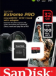 Karta pamięci SanDisk EXTREME PRO microSDHC 32GB 100/90 MB/s A1 C10 V30 UHS-I U3