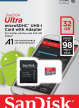 Karta pamięci SanDisk ULTRA ANDROID microSDHC 32 GB 98MB/s A1 Cl.10 UHS-I + ADAPTER