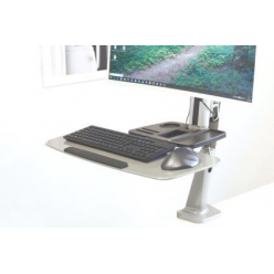 Ramię biurkowe pojedyncze z zaciskiem, 1xLCD + klawiatura, uchylno-obrotowe 360°