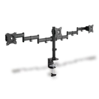 Stojak biurkowy potrójny z zaciskiem, 3xLCD, max. 27", uchylno-obrotowy 360°