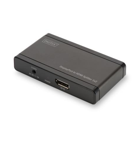 DIGITUS Splitter DisplyPort do HDMI 2-portowy, 4096x2160p 4K UHD 3D, HDCP