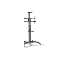 Stojak mobilny pojedynczy z półką, 1xLCD, max. 70", max. 50kg, VESA max. 600x400