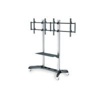 Stojak mobilny podwójny z półką, 2xLCD, max. 70", max. 128kg, VESA max. 800x500