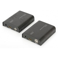 Extender KVM (HDMI+USB) do 120m Cat.5e UTP / IP, 1080p 60Hz FHD, audio (zestaw)