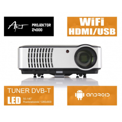 Projektor ART LED WIFI  z Android HDMI USB DVB-T2 1280x800 2800lm Z4000