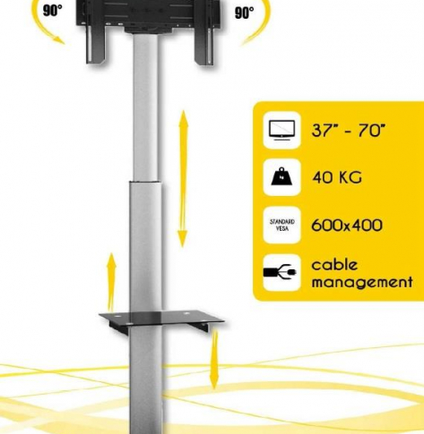 Techly Stojak mobilny do TV LCD/LED/Plazma 37''-70'' VESA, pivot, regulowany