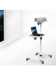 Techly Uniwersalny mobilny stolik pod projektor / notebook z dwoma półkami biały