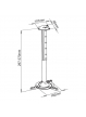Uchwyt do projektora Techly sufitowy 30/37 cm, 15 kg, srebrny