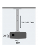 Techly Uchwyt sufitowy do projektora 30/37 cm, 15 kg, srebrny