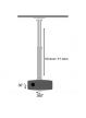 Uchwyt do projektora Techly sufitowy 50-77 cm, 15 kg, srebrny