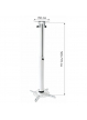 Uchwyt do projektora Techly sufitowy 50-77 cm 15 kg biały