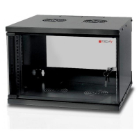 Szafa serwerowa TechlyPro ECO 19'' 6U 320 mm szklane drzwi zmontowana czarna