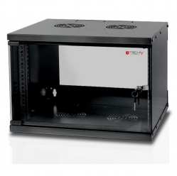 Szafa serwerowa TechlyPro ECO 19'' 6U 320 mm szklane drzwi zmontowana czarna