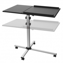 Techly Uniwersalny mobilny stolik pod projektor notebook z dwoma półkami czarny