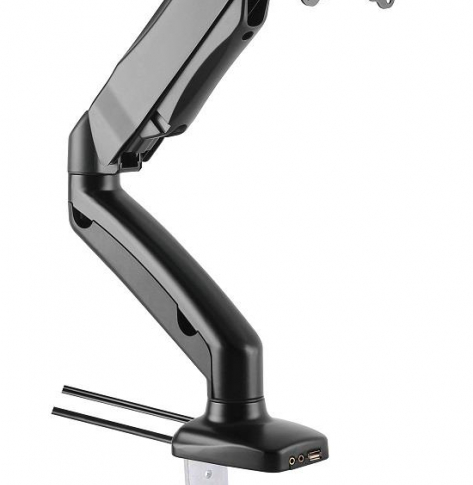 Ramię biurkowe Techly do TV LED/LCD 13-27'' 6kg ze sprężyną gazową, portami audio/USB