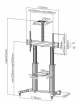 Techly Stojak mobilny do dużych TV LCD/LED/Plazma 60''-100'' 100kg VESA 2 półki