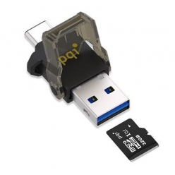 Pamięć USB PQI Czytnik kart microSD   adapter USB/USB 3.1 typ-C Connect 312 czarny
