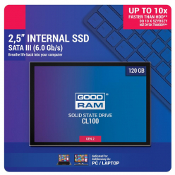 Dysk SSD GOODRAM CL100 gen.2 120GB 2.5'' SATA3  485/380 MB/s  7mm