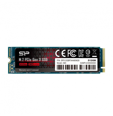 Dysk SSD Silicon Power P34A80 512GB  M.2 PCIe Gen3 x4 NVMe  3200/3000 MB/s