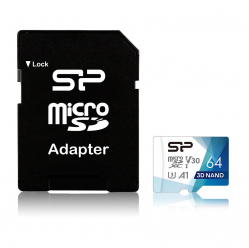 Karta pamięci Silicon Power Superior Pro Micro SDXC 64GB UHS-I U3 V30 +adapter