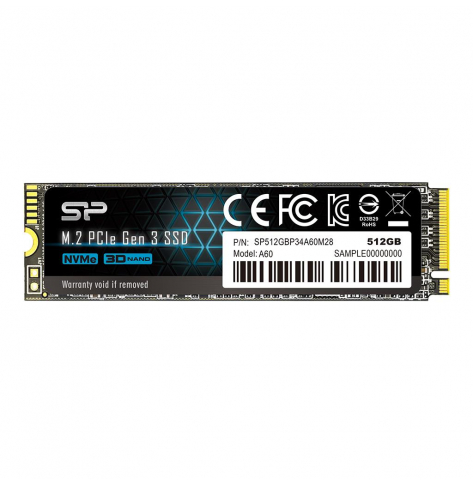 Dysk SSD Silicon Power P34A60 512GB  M.2 PCIe Gen3 x4 NVMe  2200/1600 MB/s