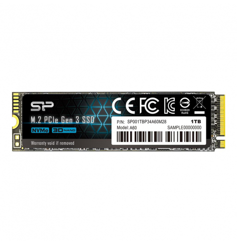 Dysk SSD Silicon Power P34A60 1TB  M.2 PCIe Gen3 x4 NVMe  2200/1600 MB/s