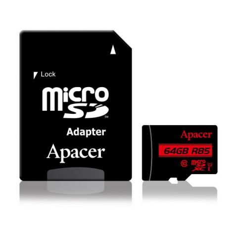 Karta Pamięci Apacer Micro SDXC 64GB Class 10 UHS-I (up to 85MB/s) +adapter