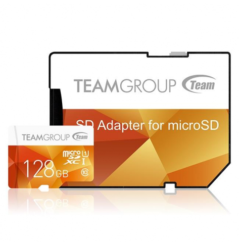 Karta pamięci Team Group Micro SDXC 128GB UHS-I +Adapter, Żółta