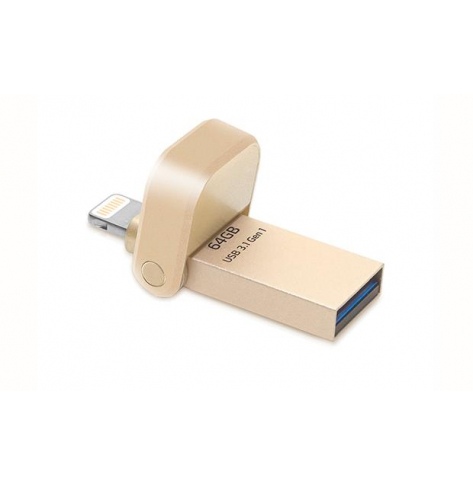 Pamięć USB Adata i-Memory Flash Drive AI920 64GB Lightning  3.1 Gen1 gold