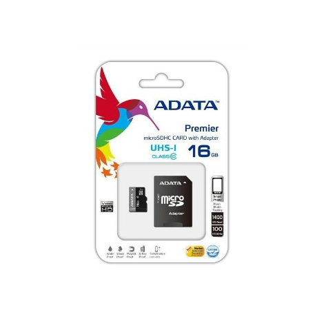 Karta pamięci ADATA micro SDHC 16GB Class 10 UHS-I (30 MB/s , MAX IOPS)+ Adapter