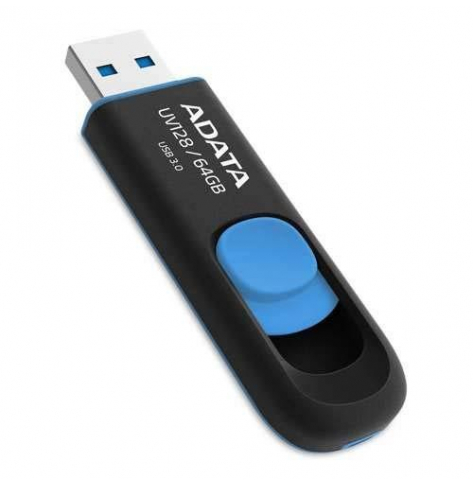 Pamięć USB     Adata  DashDrive UV128 64GB  3.0 Czarny Niebieski