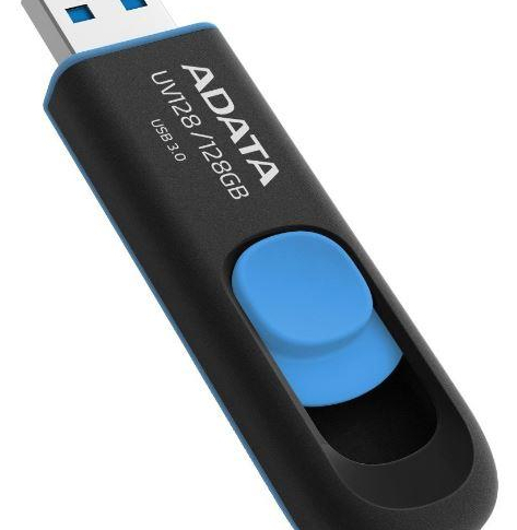 Pamięć USB     Adata  DashDrive UV128 128GB  3.0 Czarny Niebieski