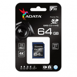 Karta pamięci ADATA Premier Pro SDXC UHS-I U3 64GB (Video Full HD) Retail