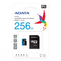 Karta pamięci ADATA 256GB Premier MicroSDHC, R/W up to 100/25 MB/s, with Adapter