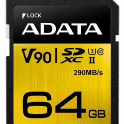 Karta pamięci ADATA 64GB Premier ONE SDXC UHS-II U3 Class 10, R/W up to 290/260 MB/s