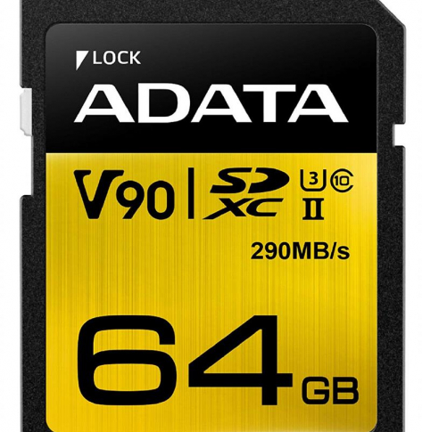 Karta pamięci ADATA 64GB Premier ONE SDXC UHS-II U3 Class 10, R/W up to 290/260 MB/s