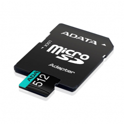 Karta pamięci ADATA 512GB Premier Pro MICROSDXC, R/W up to 100/80 MB/s, with Adapter