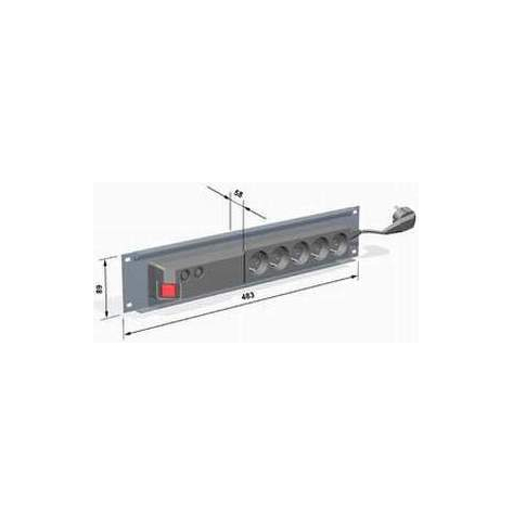 Panel zasilająco-filtrujący Molex 25.D0150 19  2U 5 gniazd 220V/10A