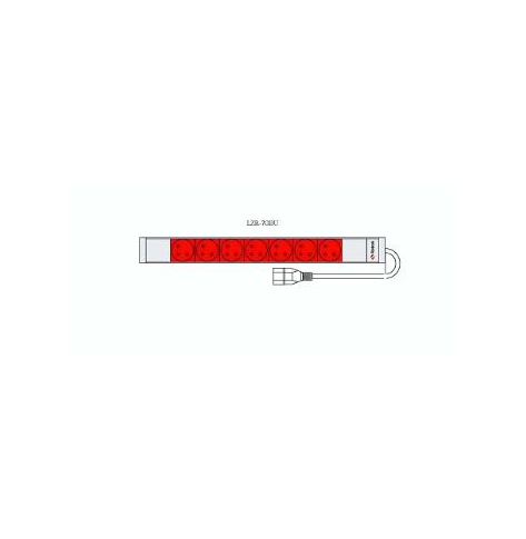 Listwa zasilająca  Fideltronik 7 gniazd  rack 19''  1U  wtyczka IEC320