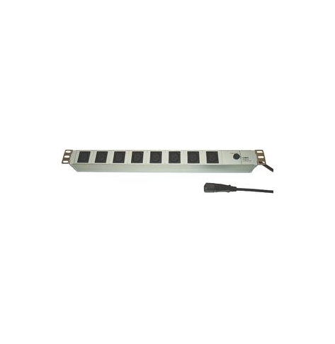 Listwa zasilająca  Fideltronik 8 gniazd  rack 19''  1U  wtyczka IEC320 10A C13