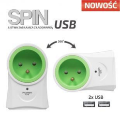 Listwa zasilająca  Ever Spin USB SurgeArrest with charger