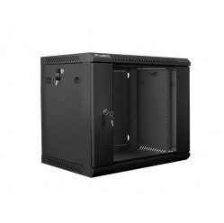 Szafa serwerowa Lanberg 19'' 9U 600x450mm czarna  drzwi szklane 