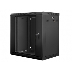 Szafa serwerowa Lanberg 19'' 12U 600x450mm czarna  drzwi szklane 