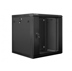 Szafa serwerowa Lanberg 19'' 12U 600x600mm czarna  drzwi szklane 