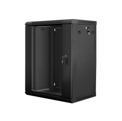Szafa serwerowa Lanberg 19'' 18U 600x450mm czarna  drzwi szklane 