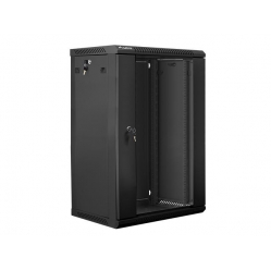 Szafa serwerowa Lanberg 19'' 18U 600x450mm czarna  drzwi szklane 
