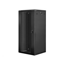 Szafa serwerowa Lanberg 19'' 27U 600x600mm czarna  drzwi szklane 