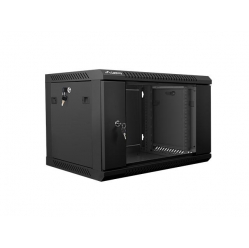 Szafa serwerowa Lanberg 19'' 6U 600x450mm czarna  drzwi szklane 